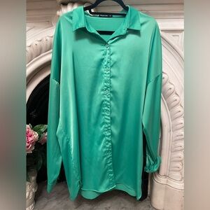 Button down dress bright green US 14